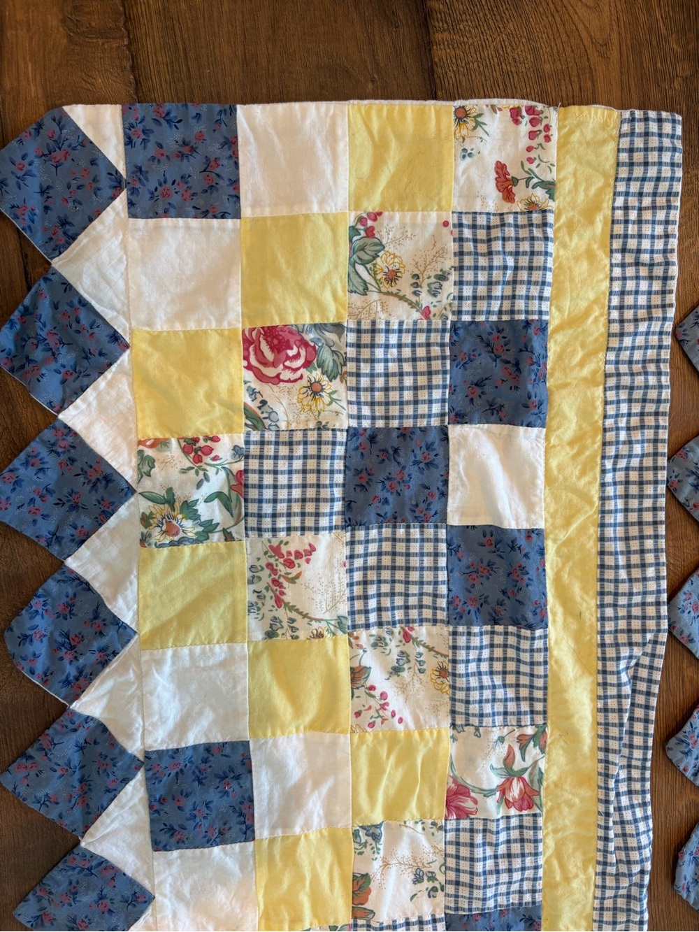 Vintage patchwork curtain valance set of 3 - Picture 2 of 5